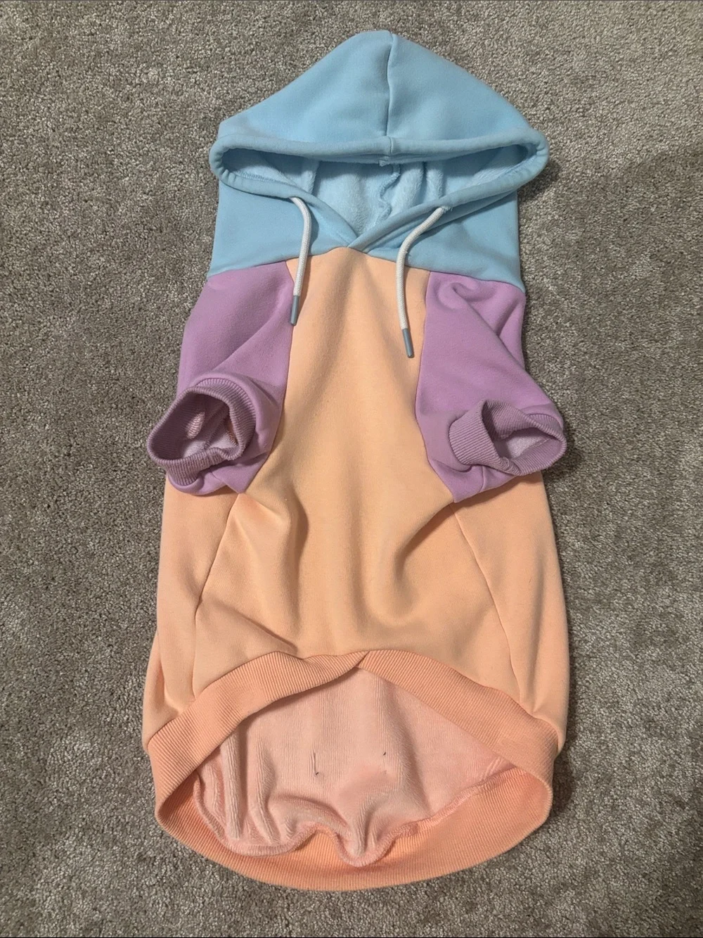 Spark Paws Pastel Multicolor Dog Hoodie - Soft Pink, Lavender & Light Blue